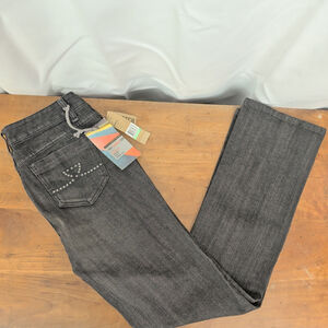 DKNY Low Rise Pre-Distressed Black Stretch Jeans 8